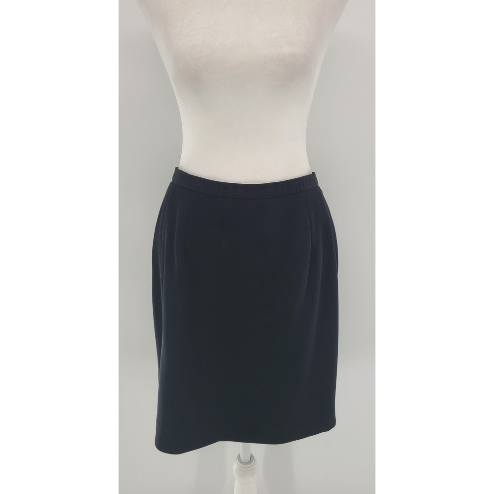 Alex Garfield & Marks Black Career Skirt 8 Office Minimalist Knee Length NEW NWT